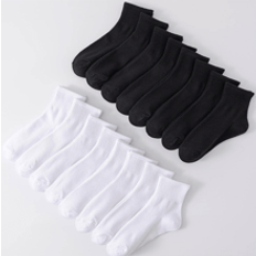 Shein Socks Shein PairsSet Simple Black White Damen MidCalf Socks Breathable AntiOdor SkinFriendly