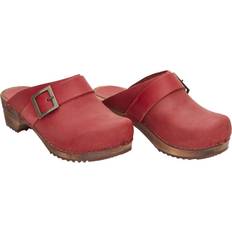 Red - Women Clogs Sanita Damen Offener Clog Wood-Urban Open - Dark Red