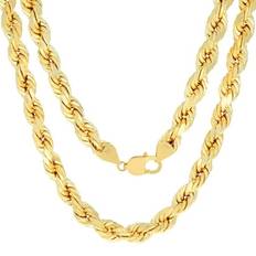 14k - Men Necklaces Nuragold 14k Yellow Gold Rope Diamond Cut Necklace - Men