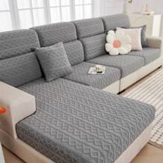 Shein 1pc Universal Elastic Sofa Cover, Corn-plush All-inclusive Sofa Cushion Cover. Sofa Slipcover, Machine Washable, Dust-proof, Stain-resistant, All-season Loose Sofa Cover Gray