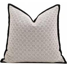 Decorative cushions for sofa Shein 1pc Luxury Velvet Chenille Thick Throw Pillow Cover Decorative Black White Cushion Cover 12x20 18x18 20x20in For Sofa Livingroom Bedroom Pillowcase Home Cushion Case Cushion Cover Black, White (50x30cm)