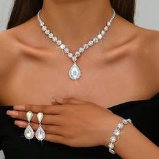 Zinc Jewellery Sets Shein pc Womens Fashion Jewelry Set Including Necklace Earrings And Bracelet