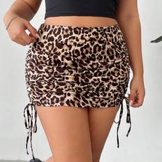 Leopard - Women Skirts Shein Plus Womens Leopard Print Pleated Mini Skirt