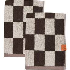 Brun Gæstehåndklæder Mette Ditmer Retro Håndklæde 40x55 cm 2-pak Chocolate Gæstehåndklæde Brun