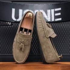 Gröna - Herr Loafers Shein Men's Loafers Tassel Fastener Business Casual Shoes Khaki Slip-On