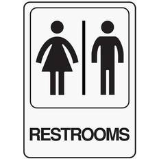 Brown Workplace Signs Hy-Ko Plastic Self-Adhesive Decorator Sign Brown 5 X 7 Restrooms Case of 5