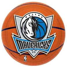 Brown Disposable Plates Amscan Dallas mavericks nba basketball sports banquet party 7" paper dessert plates Brown