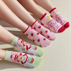 Shein Underwear Shein Pairs Of Women Socks With Cartoon Character And Strawberry Pattern