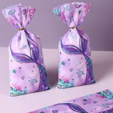 Purple Gift Bags Shein pcs Purple Mermaid Style Gift Bag Mermaid Theme Family Birthday Wedding Party Gift Wrapping Supplies Candy Bag