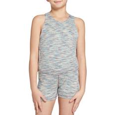 Sleeveless Tank Tops Children's Clothing DSG Girls' Momentum Shelf Bra Tank Top, Medium, Teal Burst Spacedye