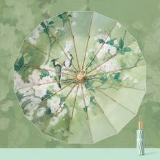 Green Umbrellas Shein Vintage Style HighEnd Windproof And Rainproof Umbrella Fashionable With Ribs Resistant To Strong Winds And Rain Suitable For Travel And Sunshade Must