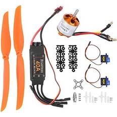 RC Toys Dilwe RC Airplane Power Kit, 1100KV Brushless Motor 40A ESC SG90 9G Micro Servo 1060 Propeller Compatible with RC Plane1100KV Motor 40A ESC 9G Servo