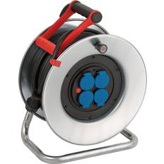 Zilver Verlengsnoeren Brennenstuhl Extension cord reel, Garant Steel 240 H05RRF3G 1.5, 4 sockets, 2