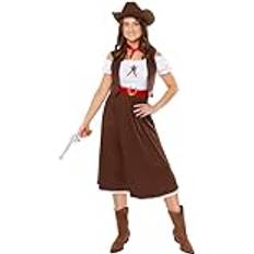 Maskerad Amscan 9918997 Women's World Book Day Western Cowgirl vuxna fin klänning kostym 8-10