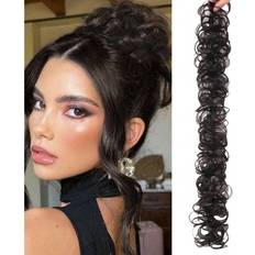 Hair Buns Shein Messy Bun Hair Extension Elastic Rubber Band Synthetic Wave Shaped Updo Hairpiece