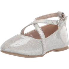 Ballerina Shoes The Children's Place Toddler Girls Strap Ballet Flats, Silver Sparkle