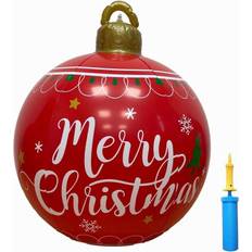 Xmas Blow Up Balls Waterproof Christmas Inflatable Balloon with Pump Inflatable Christmas Holiday Yard Decorations
