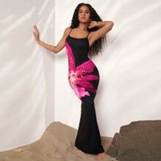 Shein Summer Women Outfits Bodycon Dresses Floral Print Women's Maxi Dress For Vacation