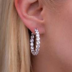 GLD GLD 4mm Eternity Hoop Earrings, 14k White The GLD Shop