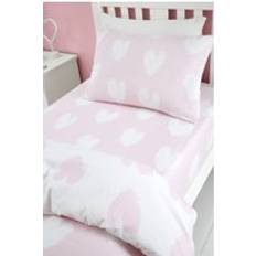 Cotton Bed Sheets Catherine Lansfield Hearts Fitted Bed Sheet Pink, White