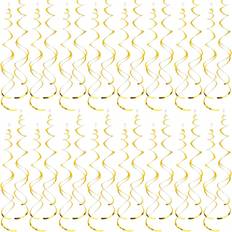 Shein pcsParty Swirl Decorations Peach Glitter Foil Hanging Swirl Decorations Double Swirl Plastic Streamers For Ceiling Plastic Metal Streamers Party Decor