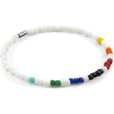 Multicoloured White Edgar Silver and Glass SKINNY Bracelet