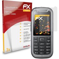 Screen Protectors atFoliX 3x panzerfolie für samsung c3350 c3350g schutzfolie matt&stoßfest Transparent