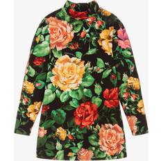 Dolce & Gabbana Girls Black Floral Cotton Jersey Dress