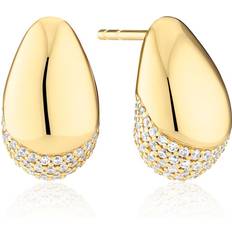 Goccia Earrings Guld Vita zirkoner