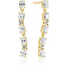Sif Jakobs Ellera Ovale Sette Earrings Guld Vita zirkoner