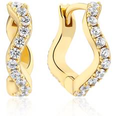 Sif Jakobs Smycken Sif Jakobs Ellera Waves Medio Earrings Guld Vita zirkoner