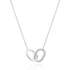 Silver Halsband Sif Jakobs Capizzi Due Piccolo Necklace Silver Vita zirkoner