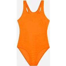 Orange Bathing Suits Regatta Girl's Girls Katrisse Floral Textured One Piece Swimsuit Orange years/12 years