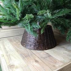 Brown Christmas Tree Skirts 57CM X 28CM Wicker Willow Tree Skirt In Christmas Tree Skirt