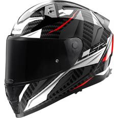 LS2 Integraler Motorradhelm VECTOR II CARBON SAVAGE White Red Grey