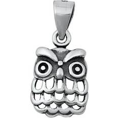 Silver - Unisex Charms & Pendants Sac Silver Sold by: Sterling Wise Old Owl Pendant Cutout Bird Animal Hoot Charm 925 New Jewelry Female Unisex