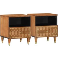 Møbler vidaXL Sengeborde 2 Stk 40 x 33 x 46 cm Massivt Mangotræ Sengebord