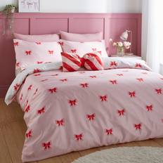 Sassy B Dotty Bows Soft Microfibre Duvet Cover Pink