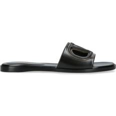 Valentino Garavani Shoes Valentino Garavani Leather Cut-Out Vlogo Slides black