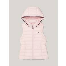 Tommy Hilfiger Girls Padded Vests Tommy Hilfiger Girls' Kids' Hooded Lightweight Puffer Vest Pink Light Pink