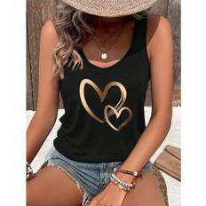 Shein Tank Tops Shein Women Fashionable Valentine Heart Pattern Tank Top