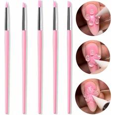 Pink Nail Art Brushes & Dotting Tools Shein Pcs Silicone Nail Brush Carving Emboss Hollow Gel Nail Sculpture Pen
