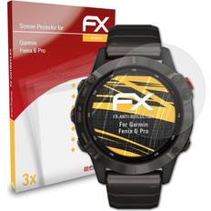 atFoliX 3x panzerfolie für garmin fenix 6 pro schutzfolie matt&stoßfest Transparent