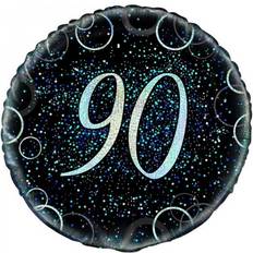Balloons Unique Party Glitz 90th Foil Balloon One Size Black/Blue