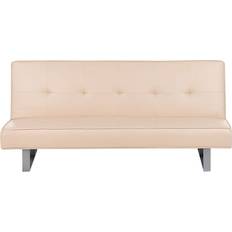 Faux Leathers Sofas Beliani 3-Sitzer Beige Kunstleder Sofa