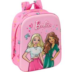 Children School Bags Safta Schoolrugzak Barbie Roze Fuchsia 22 x 27 x 10 cm 3D