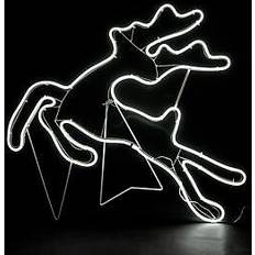 Rope lights silhouette christmas jumping reindeer