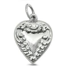 Silver - Unisex Charms & Pendants Sac Silver Sold by: Sterling Victorian Heart Pendant Love Promise Filigree Swirl Charm 925 Jewelry Female Unisex