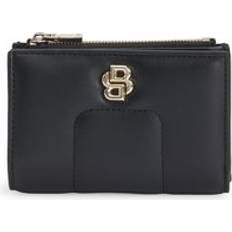 BOSS Quilted faux-leather wallet with Double B monogram - Black