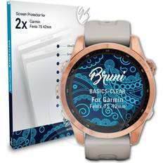 atFoliX Bruni 2x für garmin fenix 7s 42mm schutzfolie displayschutzfolie Transparent 42 mm